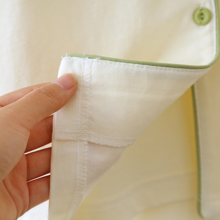 91家纺网 家纺一手货源 找家纺 洛兰沙家居馆【只代发】【只代发】 2024新款针织棉睡衣女春秋款居家针织棉大码夏季开衫长袖柔软家居服套装 奶黄色