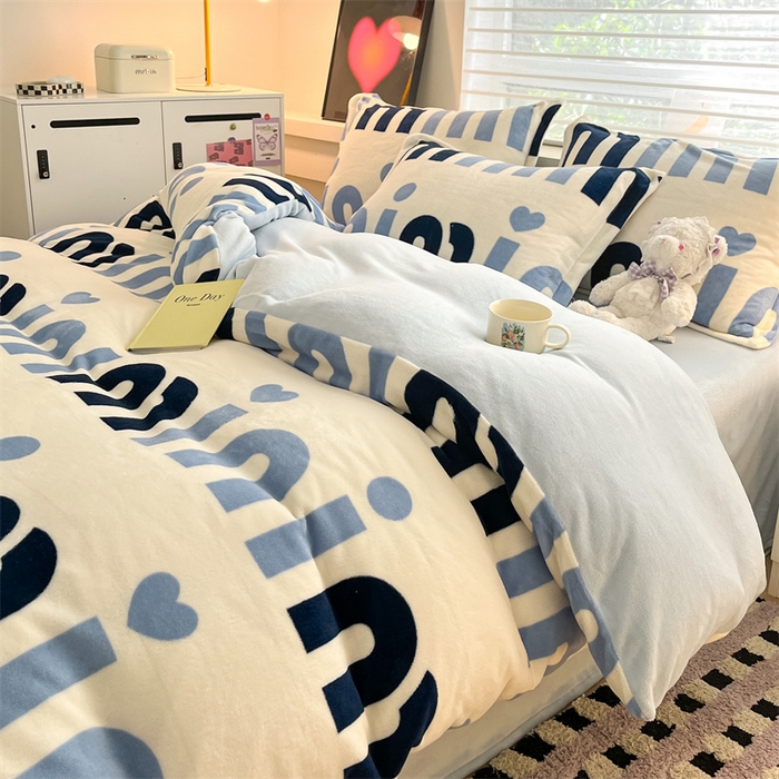 91家纺网 家纺一手货源 找家纺 启程家纺 2024新款A类秋冬INS风牛奶绒四件套 米妮2