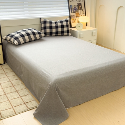 91家纺网 家纺一手货源 找家纺 星尚家纺 2024新款A类全棉色织水洗棉三四件套系列-单床单 黑白格