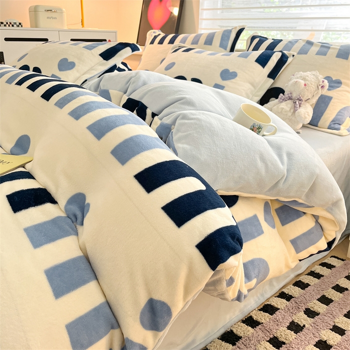 91家纺网 家纺一手货源 找家纺 启程家纺 2024新款A类秋冬INS风牛奶绒四件套 米妮2