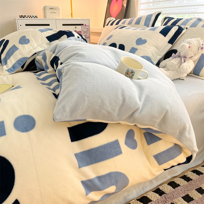 91家纺网 家纺一手货源 找家纺 启程家纺 2024新款A类秋冬INS风牛奶绒四件套 米妮2