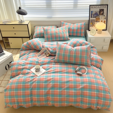 91家纺网 家纺一手货源 找家纺 （总）星尚家纺 2024新款A类全棉色织水洗棉三四件套系列-四件套