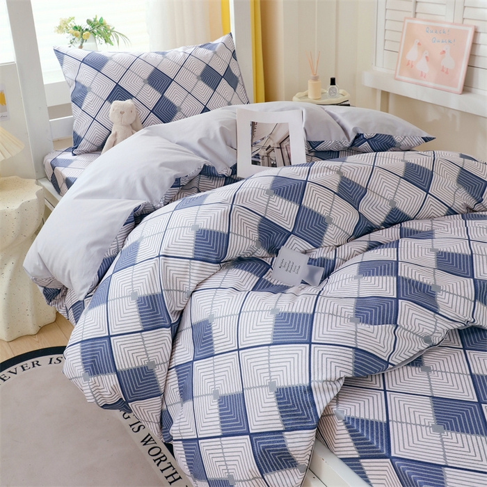 91家纺网 家纺一手货源 找家纺 2024新款学生宿舍.13372印花三件套 灵动-兰