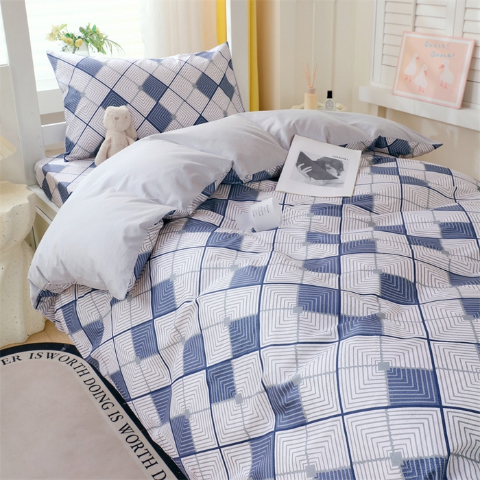 91家纺网 家纺一手货源 找家纺 2024新款学生宿舍.13372印花三件套 灵动-兰