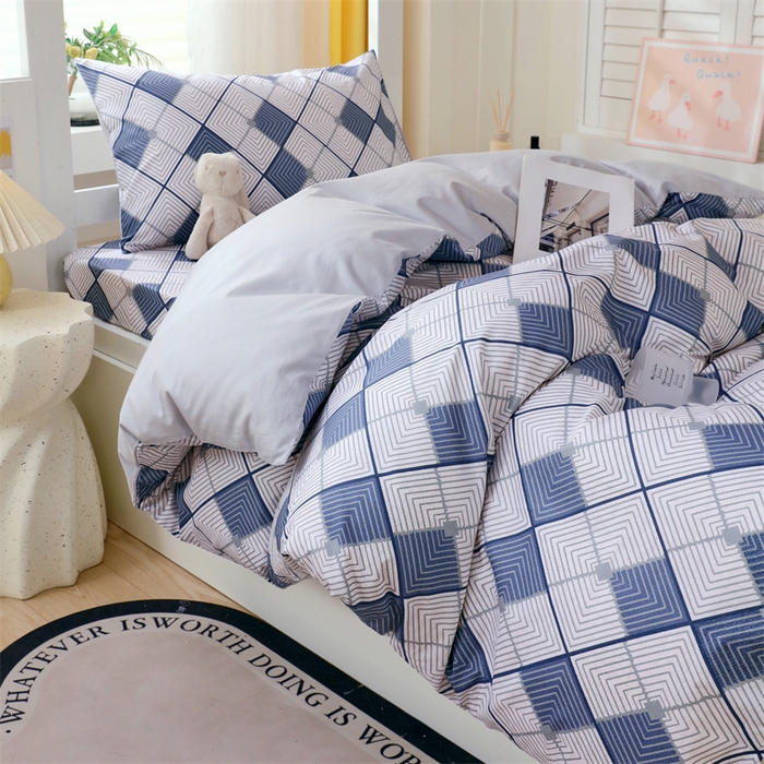 91家纺网 家纺一手货源 找家纺 2024新款学生宿舍.13372印花三件套 灵动-兰