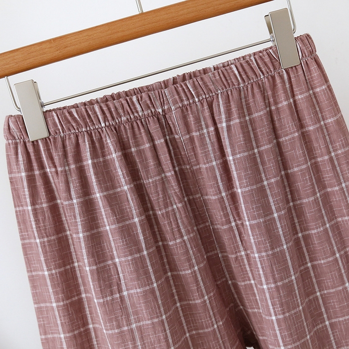 91家纺网 家纺一手货源 找家纺 洛兰沙家居馆【只代发】【只代发】 2024新款男士睡衣春秋季纯棉长袖大码家居服全棉薄款宽松男士春夏居家服可外贸 粉格子