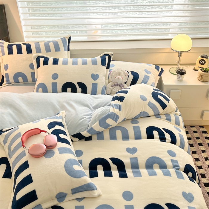 91家纺网 家纺一手货源 找家纺 启程家纺 2024新款A类秋冬INS风牛奶绒四件套 米妮2