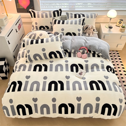 91家纺网 家纺一手货源 找家纺 （总）启程家纺 2024新款A类秋冬INS风牛奶绒四件套