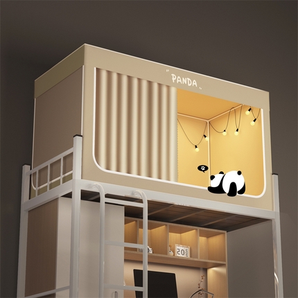 91家纺网 家纺一手货源 找家纺 佳梦家纺 2024新款学生卡通烫画强遮光蚊帐 萌大大   -米色