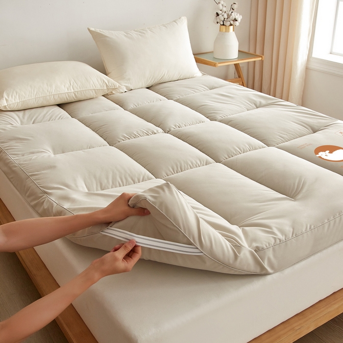 91家纺网 家纺一手货源 找家纺 迪乐妮家居  2024新款羊毛软床垫 灰色