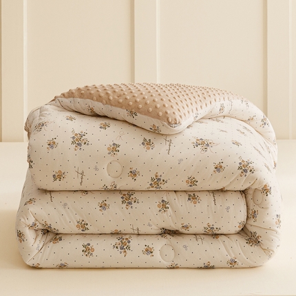 优被业 2024秋冬新款A类婴儿级针织棉豆豆绒大豆被冬被被子被芯 半亩花田