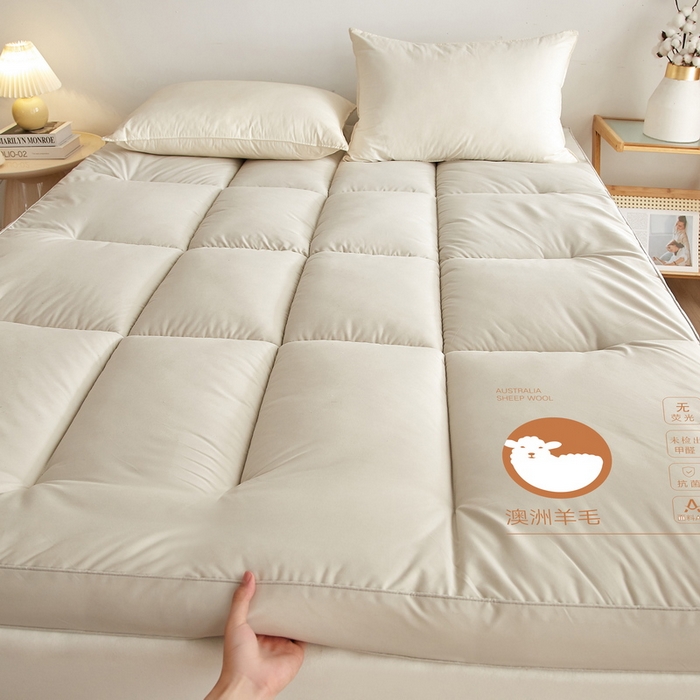 91家纺网 家纺一手货源 找家纺 迪乐妮家居  2024新款羊毛软床垫 灰色