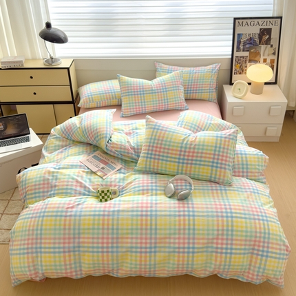 91家纺网 家纺一手货源 找家纺 （总）星尚家纺 2024新款A类全棉色织水洗棉三四件套系列-四件套