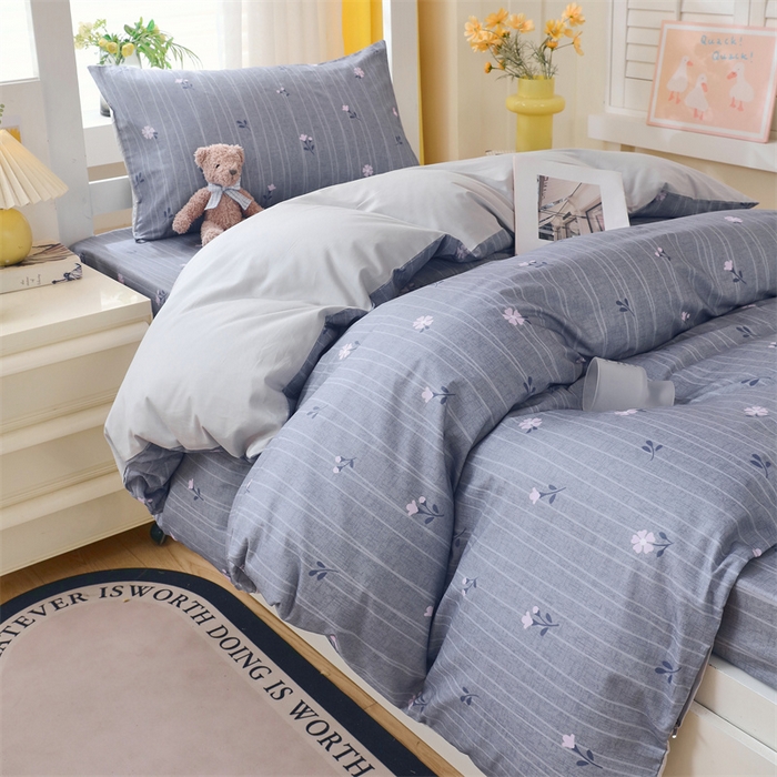 91家纺网 家纺一手货源 找家纺 2024新款学生宿舍.13372印花三件套 花枝