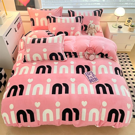 91家纺网 家纺一手货源 找家纺 （总）启程家纺 2024新款A类秋冬INS风牛奶绒四件套