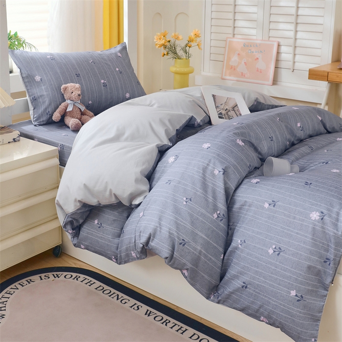 91家纺网 家纺一手货源 找家纺 2024新款学生宿舍.13372印花三件套 花枝