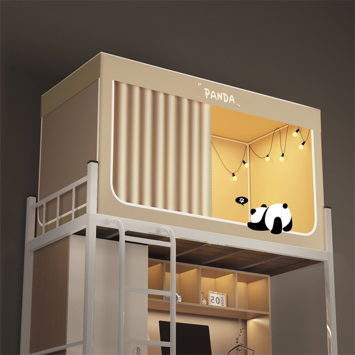 91家纺网 家纺一手货源 找家纺 佳梦家纺 2024新款学生卡通烫画强遮光蚊帐 萌大大   -米色