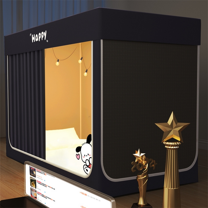 91家纺网 家纺一手货源 找家纺 （总）佳梦家纺 2024新款学生卡通烫画强遮光蚊帐