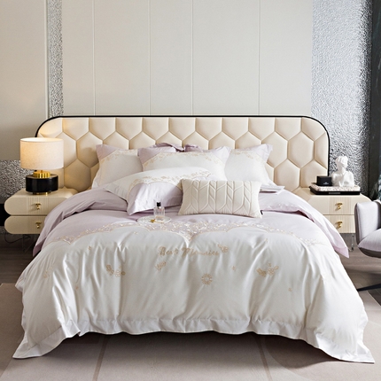 爱缦 2024新款100支澳棉四件套--花恋系列 棠梨紫