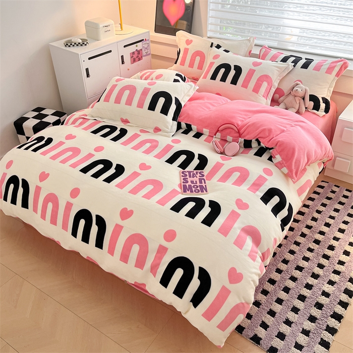 91家纺网 家纺一手货源 找家纺 启程家纺 2024新款A类秋冬INS风牛奶绒四件套 米妮3