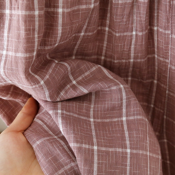 91家纺网 家纺一手货源 找家纺 洛兰沙家居馆【只代发】【只代发】 2024新款男士睡衣春秋季纯棉长袖大码家居服全棉薄款宽松男士春夏居家服可外贸 粉格子