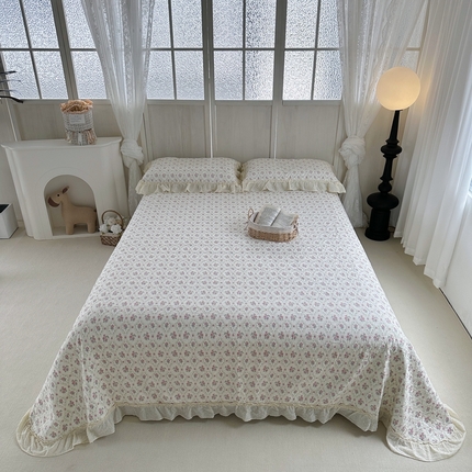 91家纺网 家纺一手货源 找家纺 （总）佰织鑫家居（会员-5元） 2024春秋新款韩系小熊全棉高温砂洗棉花床盖款春秋被四件套