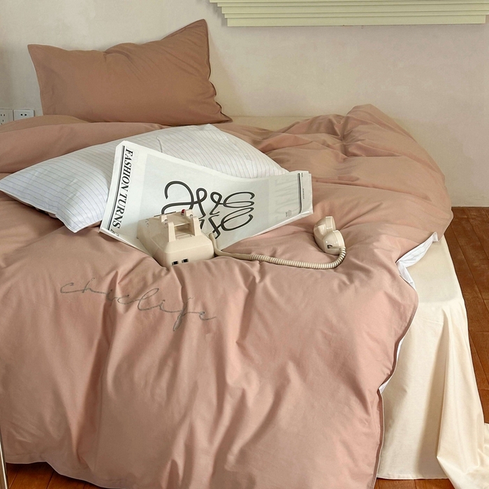 91家纺网 家纺一手货源 找家纺 时年家纺 2024新款40毛巾绣全工艺水洗全棉系列四件套（充值会员优惠5元） 奶咖条