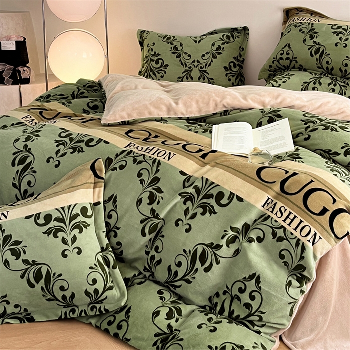 91家纺网 家纺一手货源 找家纺 （总）启程家纺 2024新款A类牛奶绒轻奢大牌风四件套