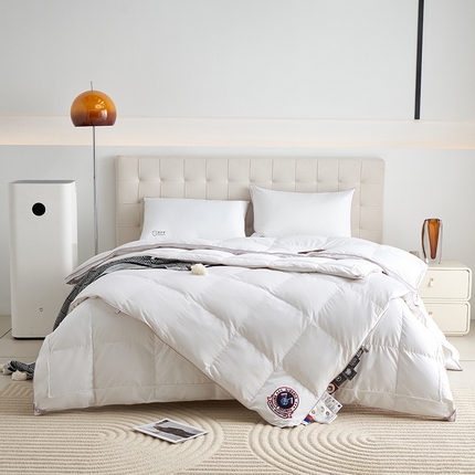 91家纺网 家纺一手货源 找家纺 （总）岚司羽 2024新款全棉95%优质白鹅绒抗菌子母被--净版