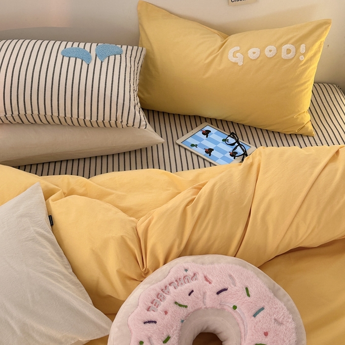 91家纺网 家纺一手货源 找家纺 洋铭区（原狠狠爱）2024新款水洗棉毛巾绣四件套 迷恋小象