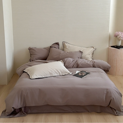梦享生活家居 2024新款Ａ类50支全棉磨毛密拷边四件套系列 密拷边深棕色