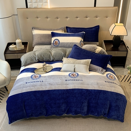 91家纺网 家纺一手货源 找家纺 （总）喜梦缘 2025新款大版花卉中国风加厚牛奶绒四件套（量大从优）