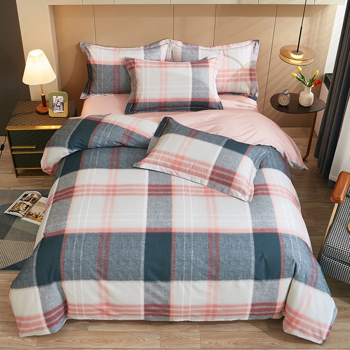 91家纺网 家纺一手货源 找家纺 雲归梦 2024新款加厚全棉生态磨毛大版四件套 莫妮卡-粉