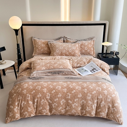 91家纺网 家纺一手货源 找家纺 （总）尚品凤凰2025新款高克重印花牛奶绒四件套-工艺款