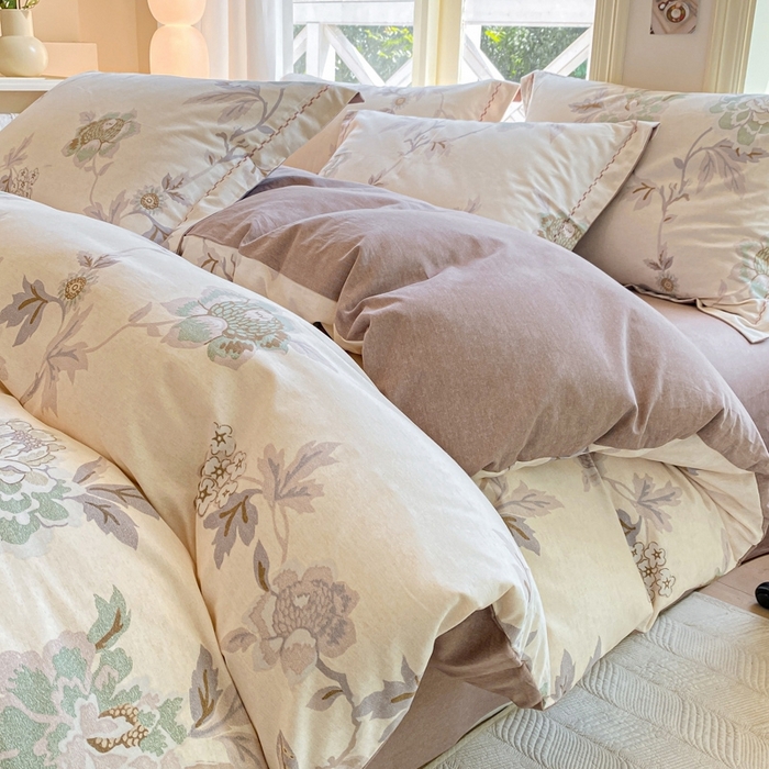 91家纺网 家纺一手货源 找家纺 帅露家纺 2025新款全棉超柔加厚生态磨毛四件套  鹿禾