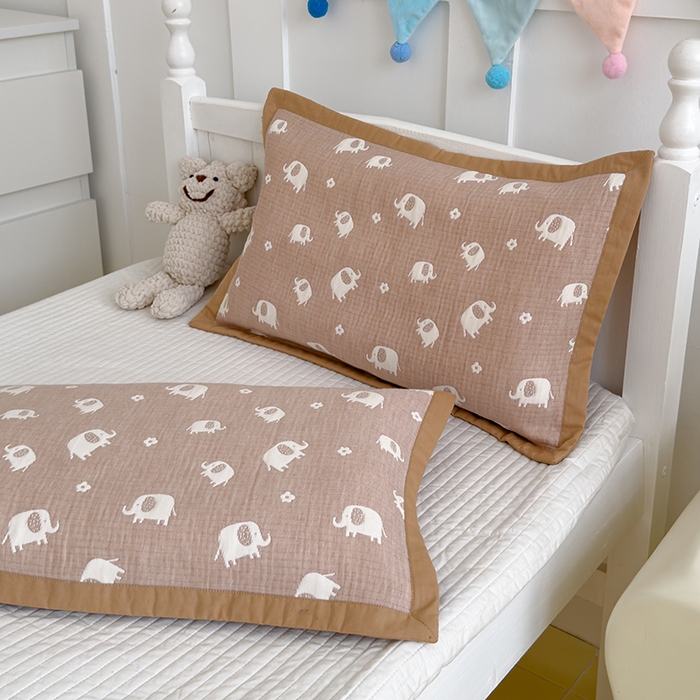 91家纺网 家纺一手货源 找家纺 （总）2024新品色织全棉三层纱布枕套儿童夹棉枕头套成人纯棉纱布枕巾直播