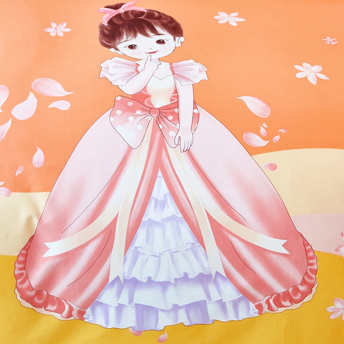 91家纺网 家纺一手货源 找家纺 雲归梦 2024新款加厚全棉生态磨毛大版四件套 妙龄女孩 桔