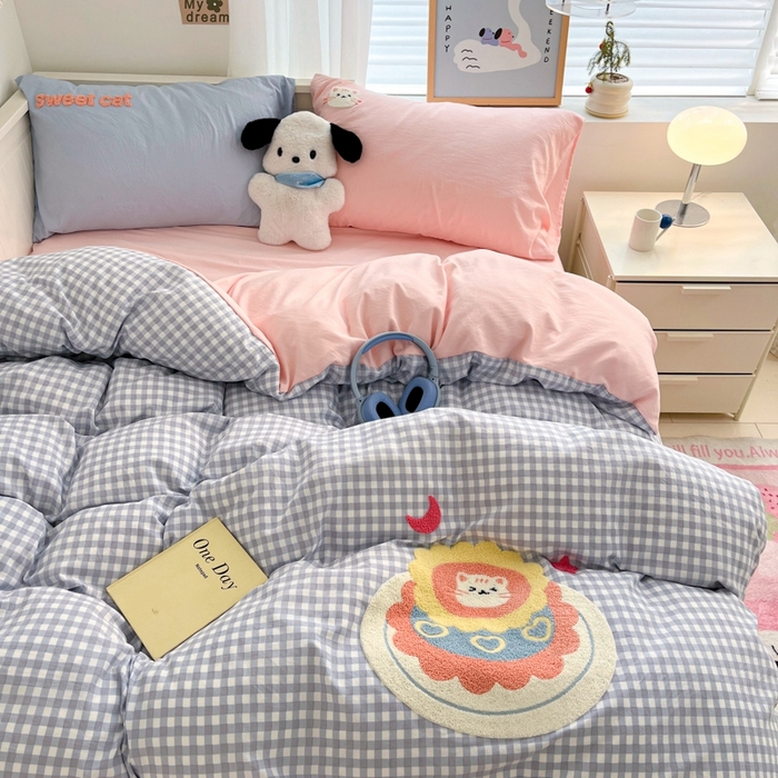 91家纺网 家纺一手货源 找家纺 海岛哥哥 2025新款云柔棉毛巾绣 四件套 毛巾绣-甜蜜蛋糕