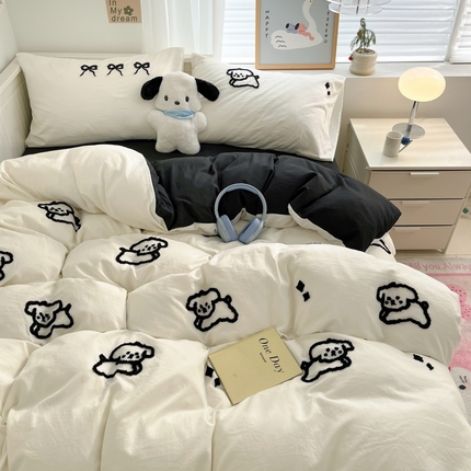 91家纺网 家纺一手货源 找家纺 （总）海岛哥哥 2025新款云柔棉毛巾绣 四件套