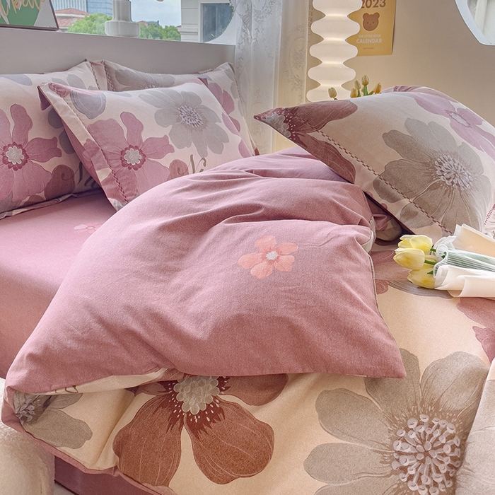 91家纺网 家纺一手货源 找家纺 帅露家纺 2025新款全棉超柔加厚生态磨毛四件套  半月时光