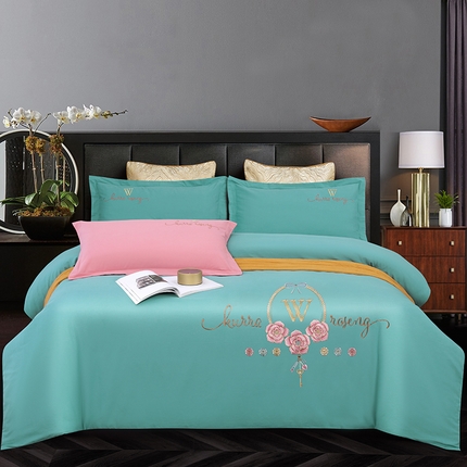 91家纺网 家纺一手货源 找家纺 （总）2026秋冬新品全棉磨毛刺绣120支四件套系列-玫瑰庄园