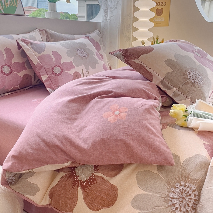 91家纺网 家纺一手货源 找家纺 帅露家纺 2025新款全棉超柔加厚生态磨毛四件套  半月时光