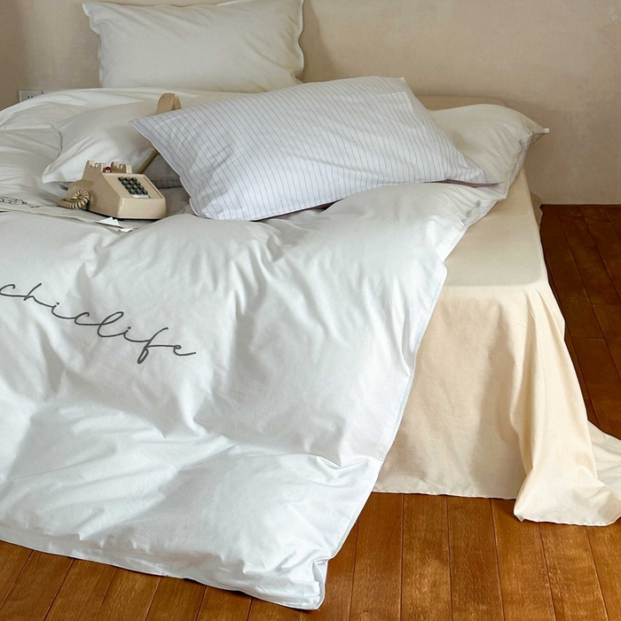 91家纺网 家纺一手货源 找家纺 时年家纺 2024新款40毛巾绣全工艺水洗全棉系列四件套（充值会员优惠5元） 象牙条