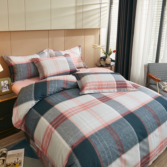 91家纺网 家纺一手货源 找家纺 雲归梦 2024新款加厚全棉生态磨毛大版四件套 莫妮卡-粉