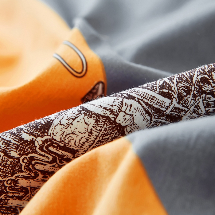 91家纺网 家纺一手货源 找家纺 雲归梦 2024新款加厚全棉生态磨毛大版四件套 瓦沙驰 桔