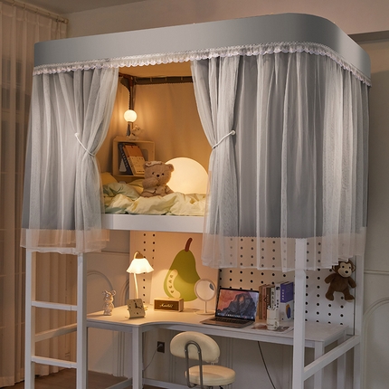 91家纺网 家纺一手货源 找家纺 （总）海虹蚊帐 2025新款双导轨强遮光非涂层静电植绒环保透气床帘款学生蚊帐