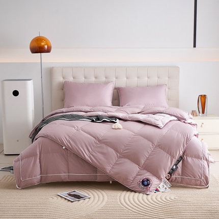 91家纺网 家纺一手货源 找家纺 （总）岚司羽 2024新款全棉95%优质白鹅绒抗菌子母被--净版