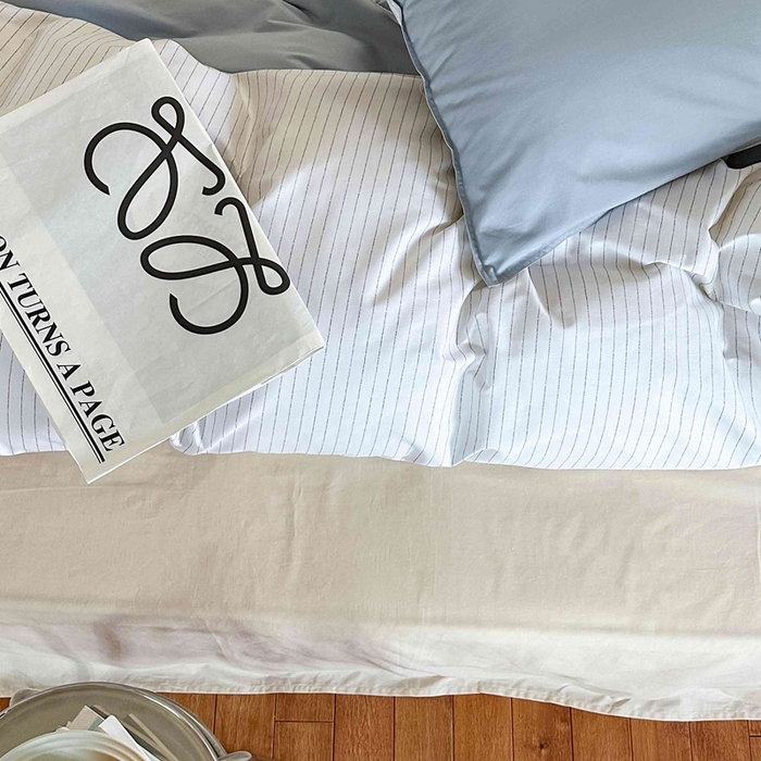 91家纺网 家纺一手货源 找家纺 时年家纺 2024新款40毛巾绣全工艺水洗全棉系列四件套（充值会员优惠5元） 浅蓝条