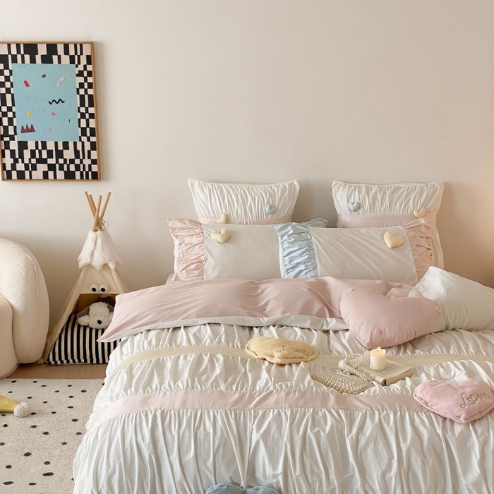 91家纺网 家纺一手货源 找家纺 （总）星野家居 2024秋冬新品加厚40s水洗棉四件套-甜甜的