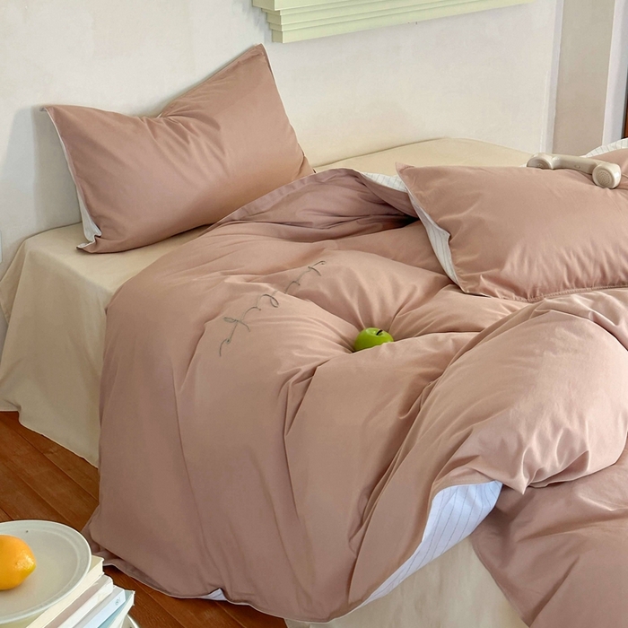 91家纺网 家纺一手货源 找家纺 时年家纺 2024新款40毛巾绣全工艺水洗全棉系列四件套（充值会员优惠5元） 奶咖条